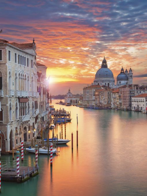 Venice. Image of Grand Canal in Venice, with Santa Maria della Salute Basilica in the background.